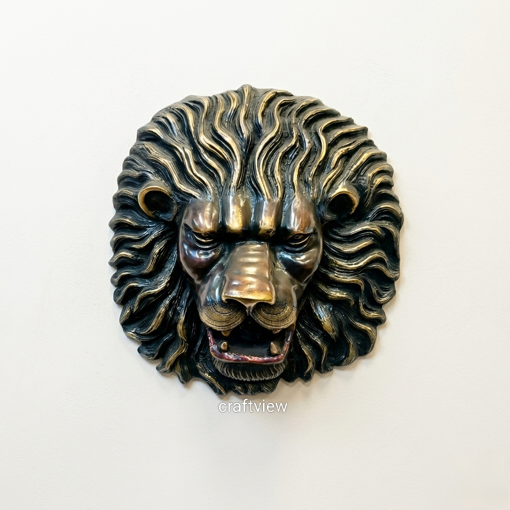 Lion Brass Face Wall Hanging – Majestic Decorative Art