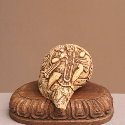 Pure Tibetan Natural Conch Hand Carved Hanuman Statue