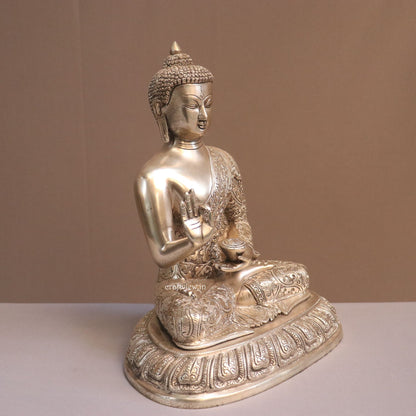 13" Brass Buddha Blessing Statue