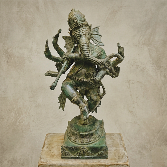 Brass Ganesh Sculpture – Crafted with the Lost Wax Casting Method 15"