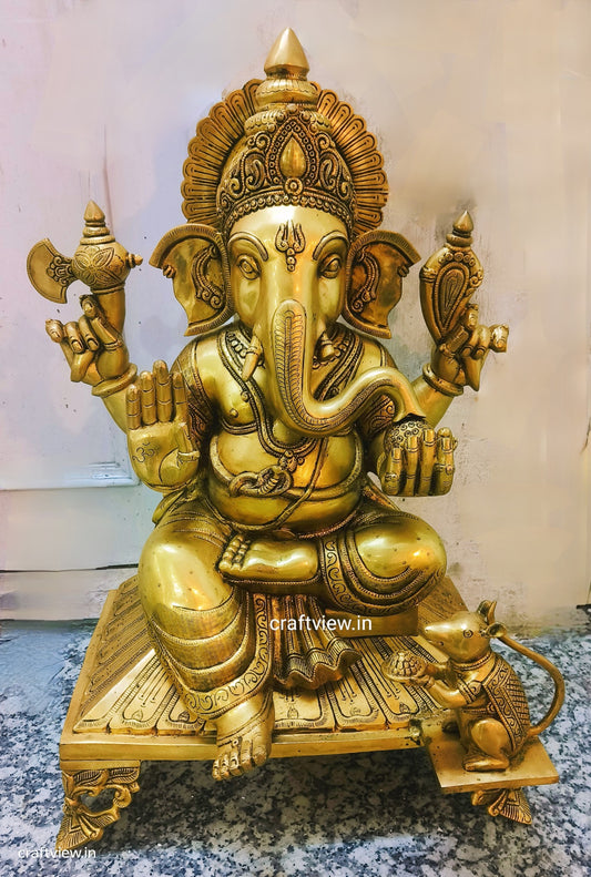 27" Brass Lord Ganesh Statue Big Size Superfine