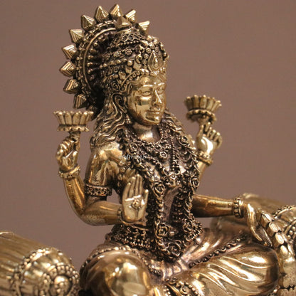 5.5" Superfine Artistic Brass Lakshmi Idols