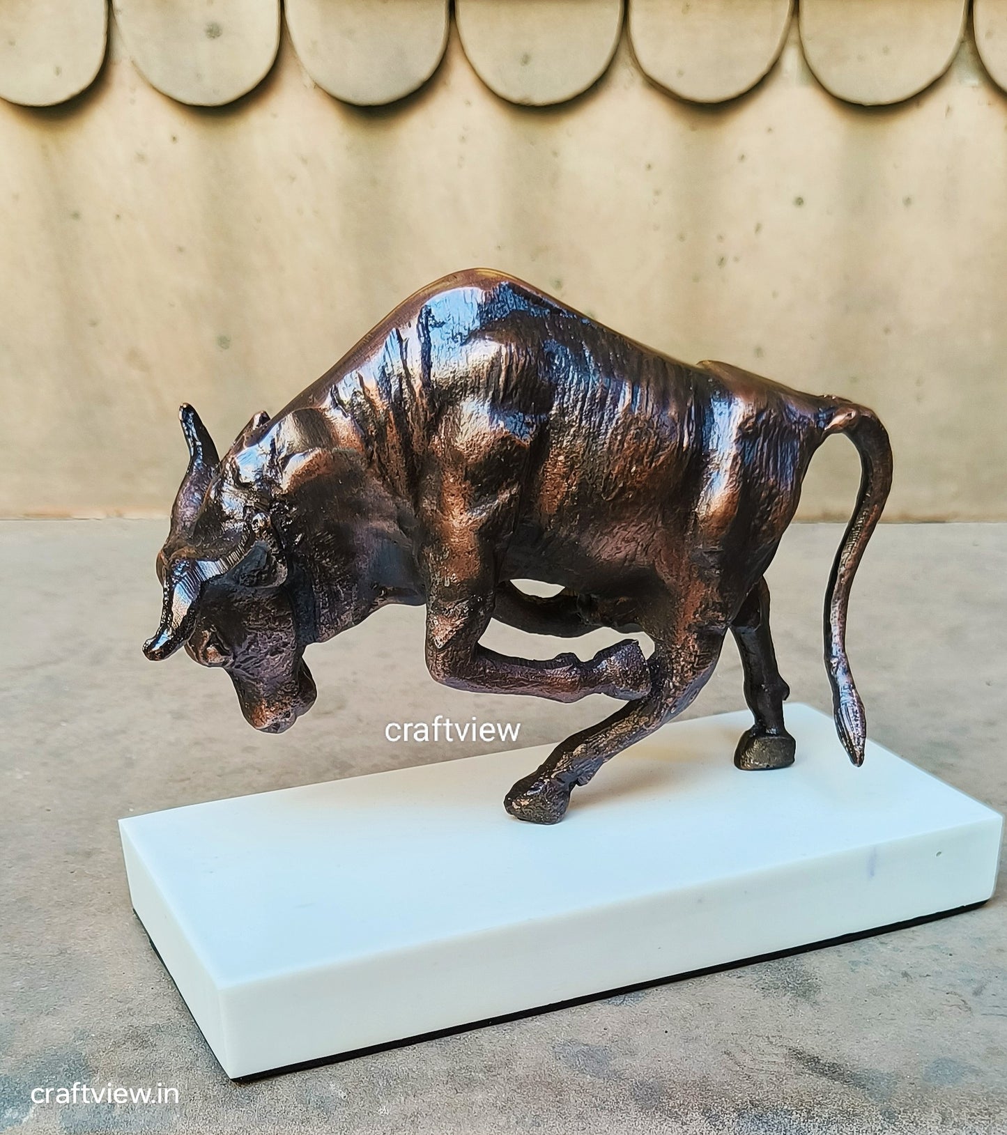 6.5"Metal Fighting Bull Animal Decorative Sculpture