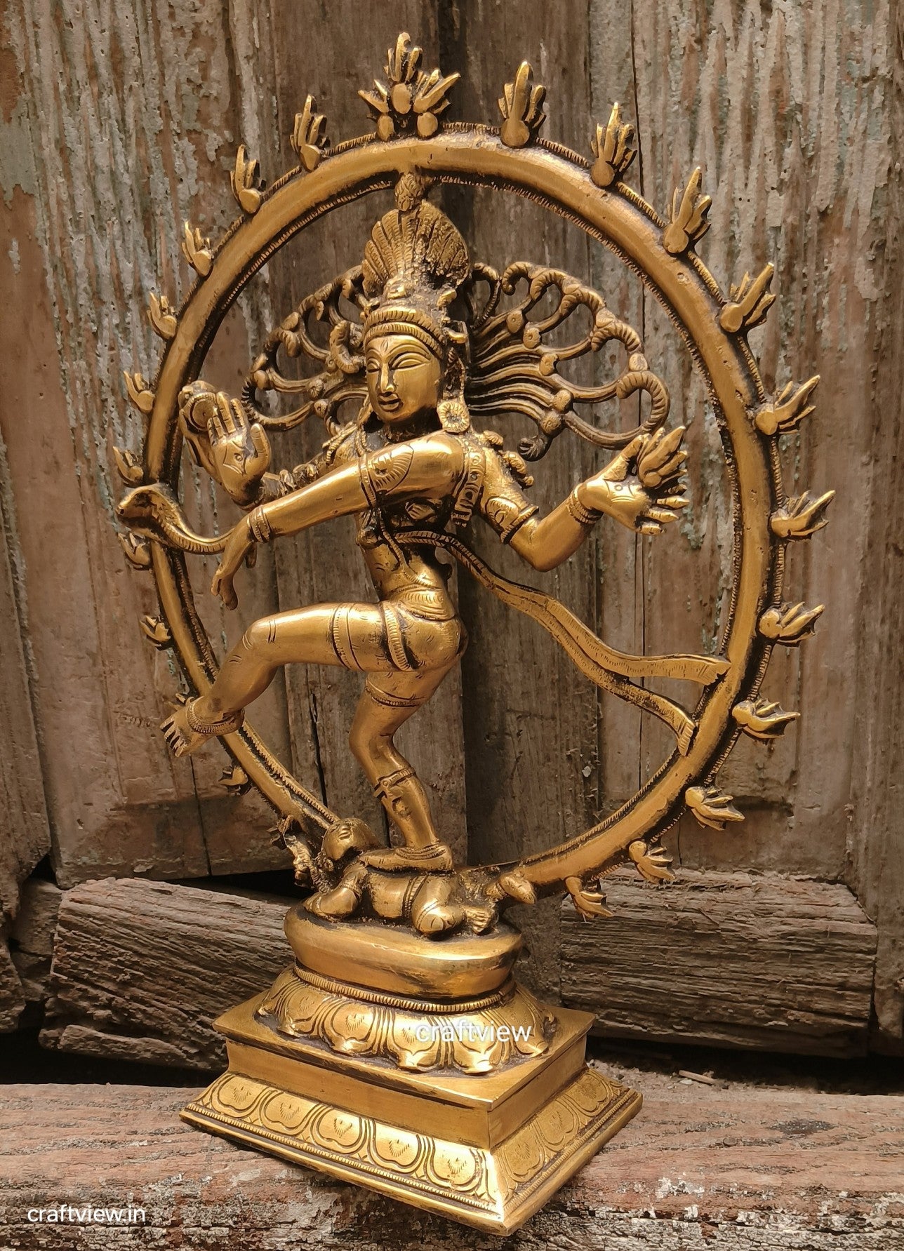 13" Brass Lord Natraj Sculpture