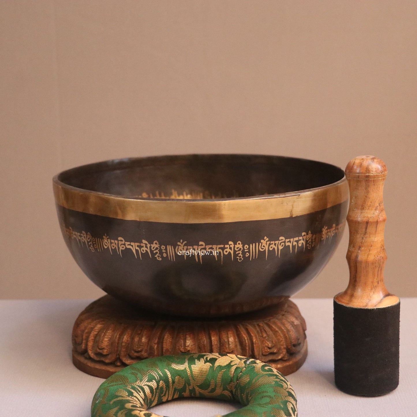 10" Buddha Hand Carving Singing Bowl