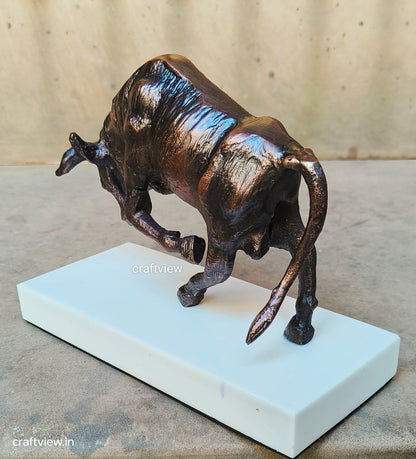 6.5"Metal Fighting Bull Animal Decorative Sculpture