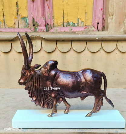 10"Metal Bull Animal Decorative Sculpture