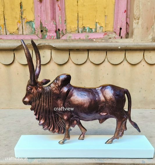 10"Metal Bull Animal Decorative Sculpture