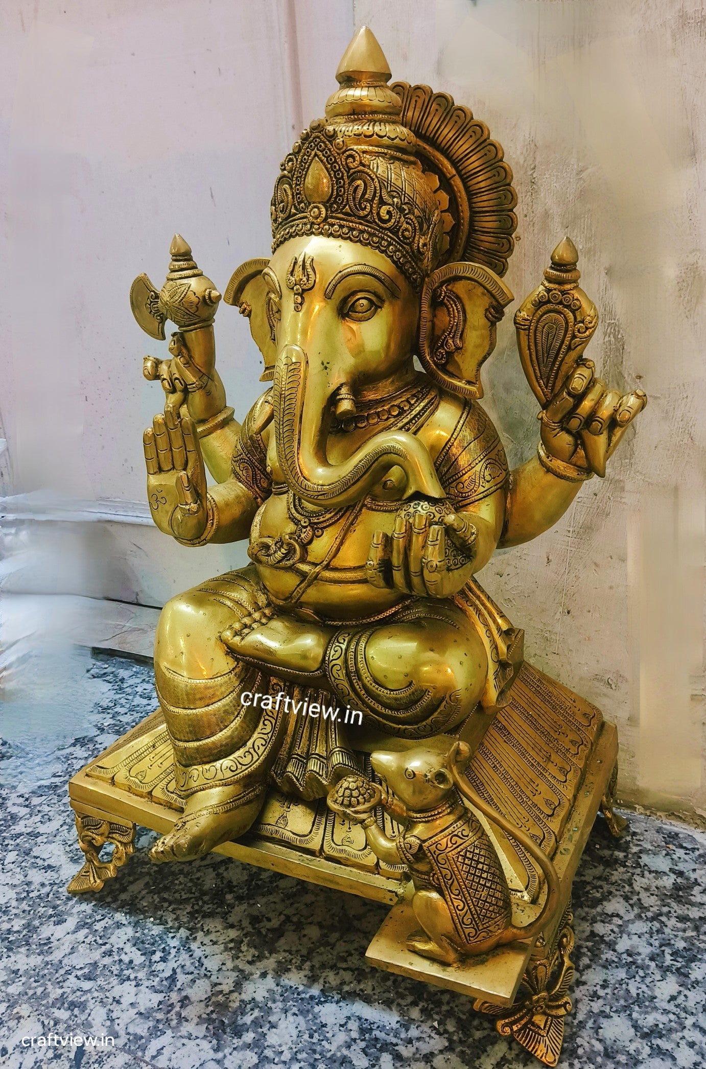 27" Brass Lord Ganesh Statue Big Size Superfine