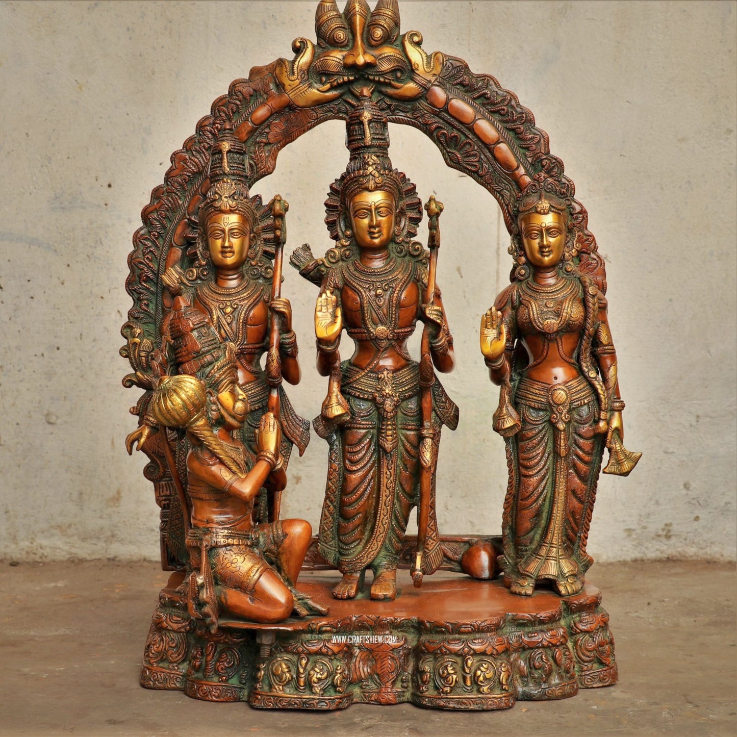 Ram darbar With Prabhavali Sculpture Ram Sita Laxman & Hanuman 25.5"