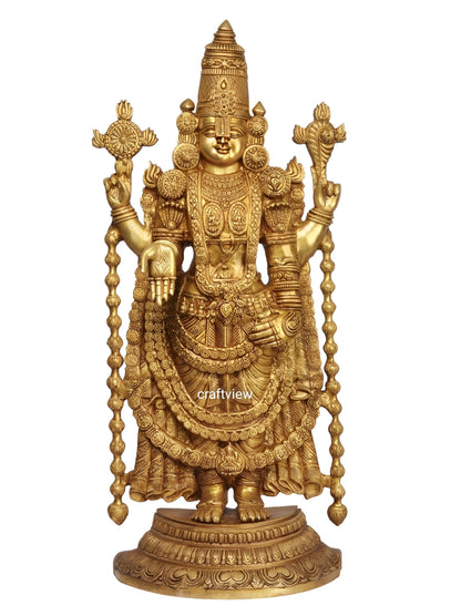 Brass Tirupati Balaji Venkateshwara Statue 38"